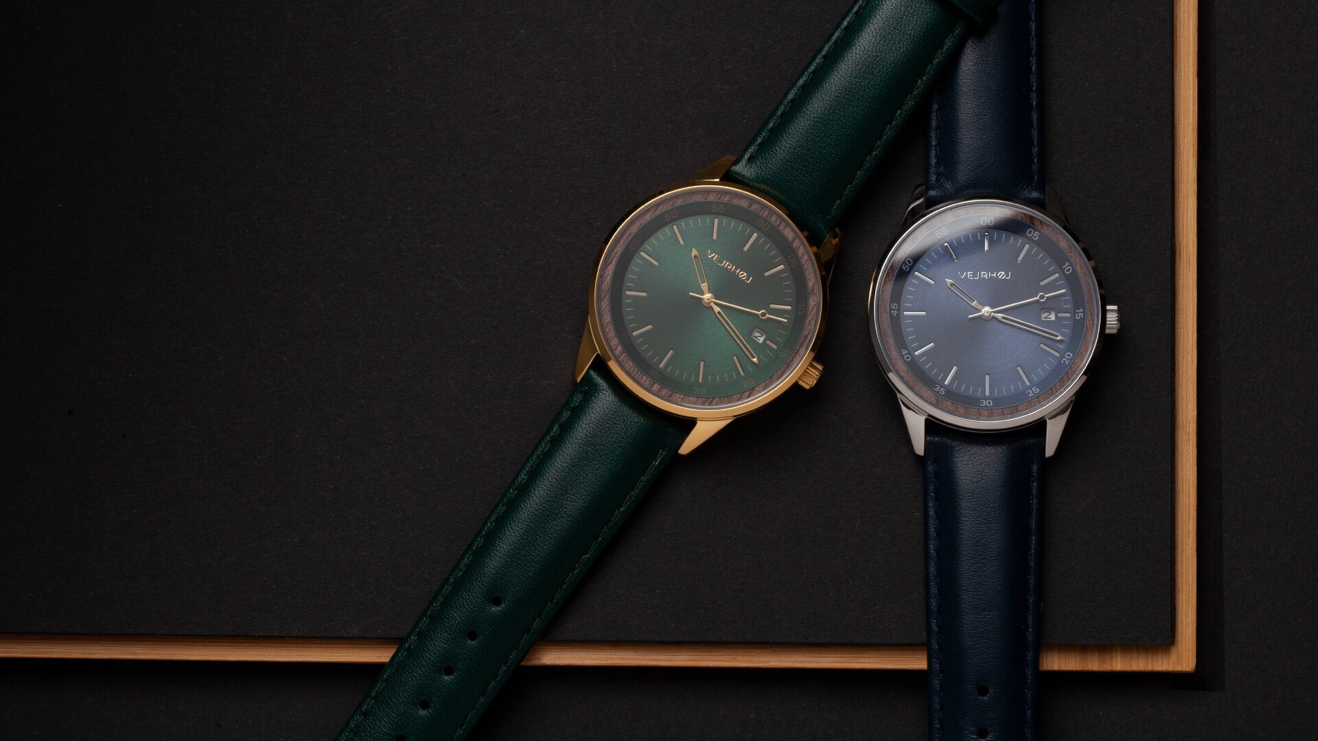 automatic watches in blue and green