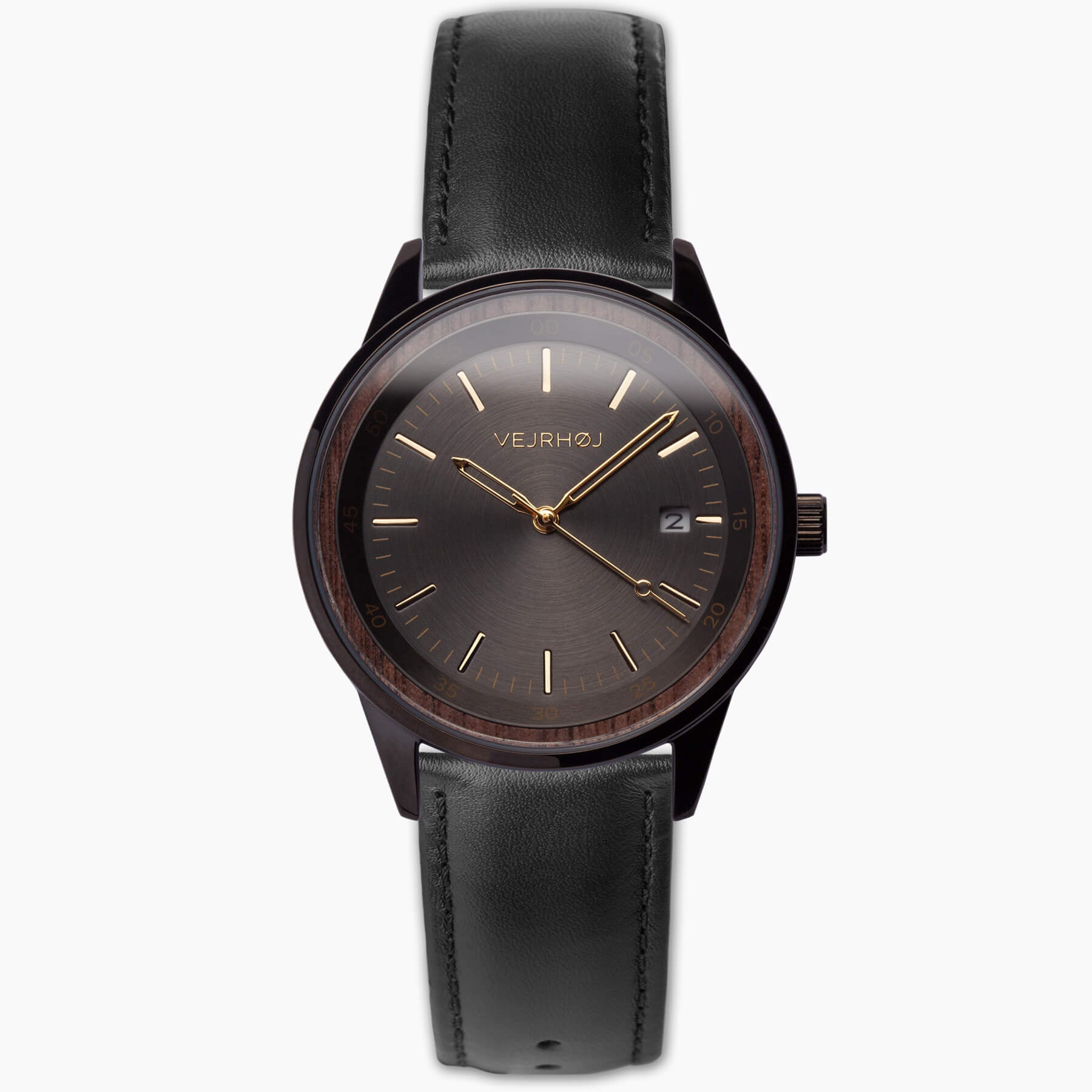 黒の北欧デザインメンズ機械式腕時計 