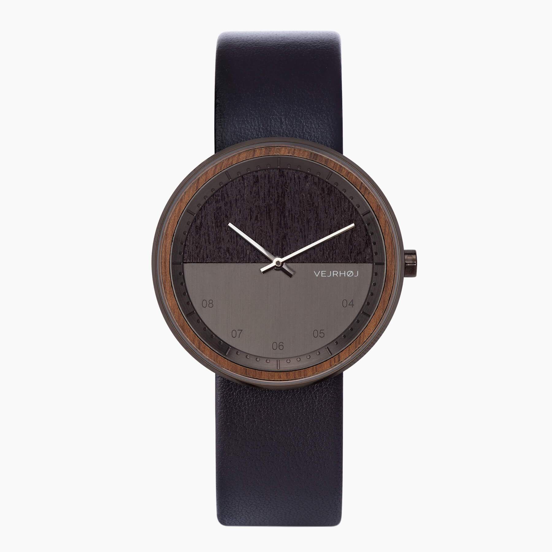 VEJRHØJ ヴェアホイ - The NIGHT / ブラック木製腕時計